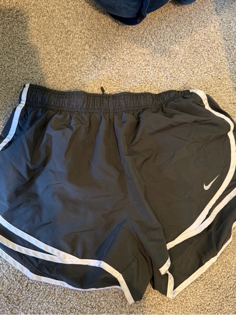 Nike Black Shorts with White Trim Swoosh